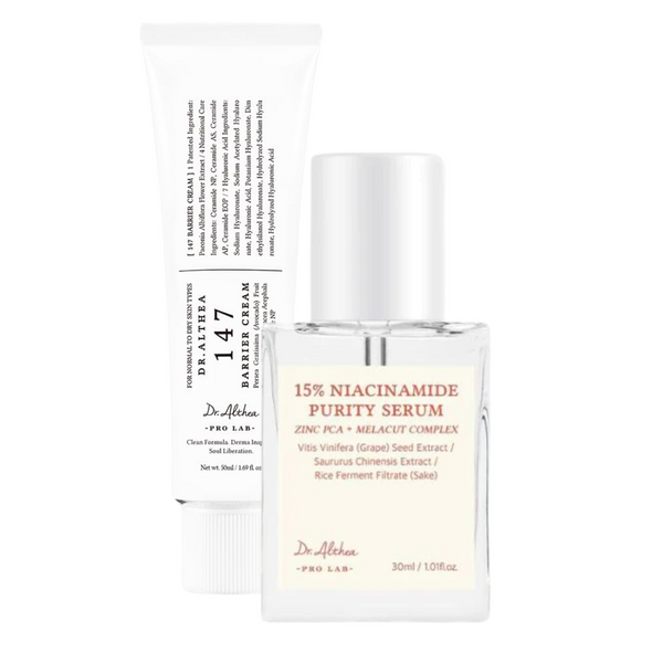 DR ALTHEA 147 Barrier Cream and 15% Niacinamide Purity Serum Set