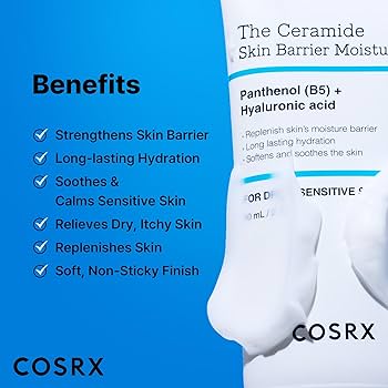 COSRX The Ceramide Skin Barrier Moisturizer in an 80ml jar, hydrating Korean moisturizer with nourishing ceramides for healthy skin.