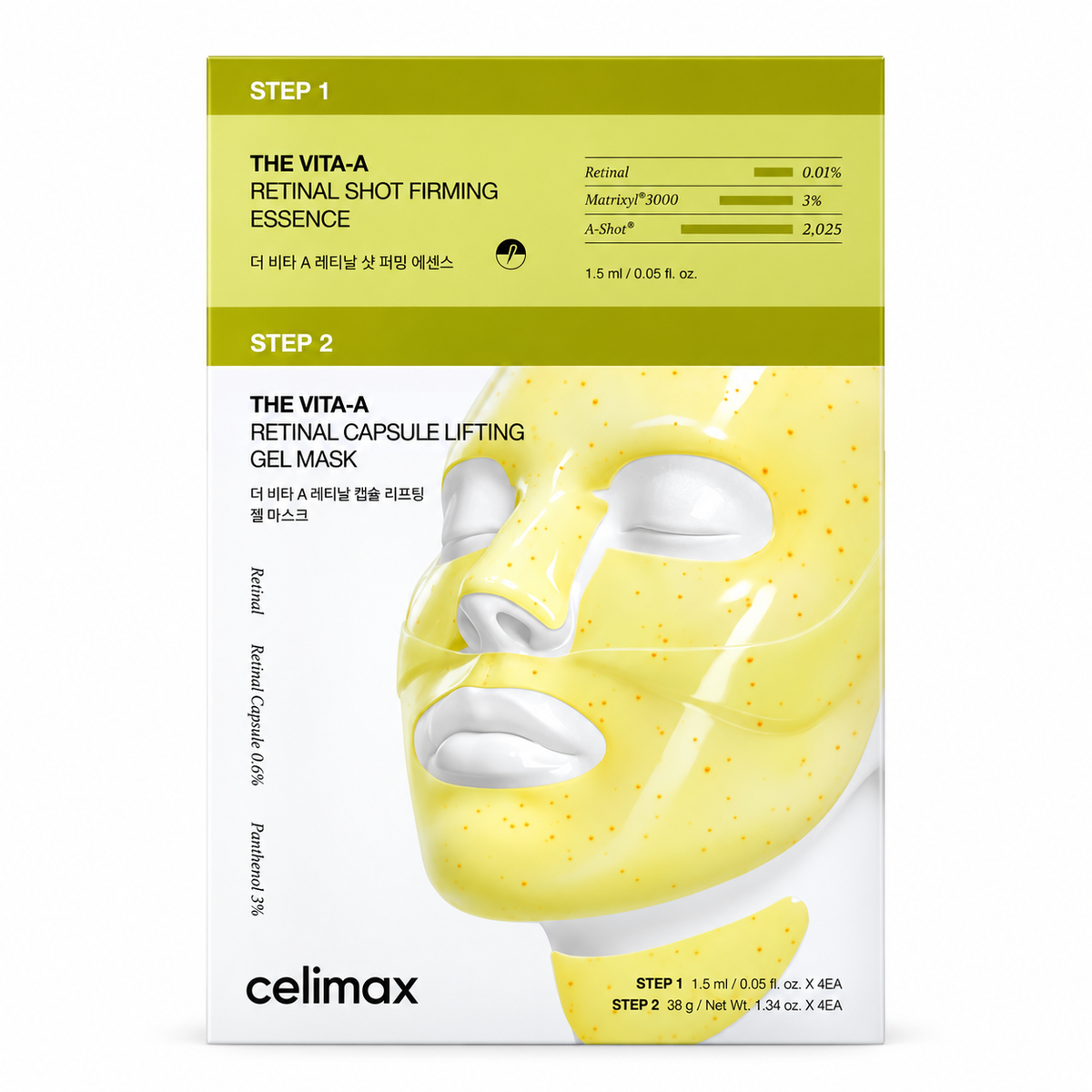 Celimax The Vita-A Retinal Shot Tightening 2-Step Gel Mask Set 4EA