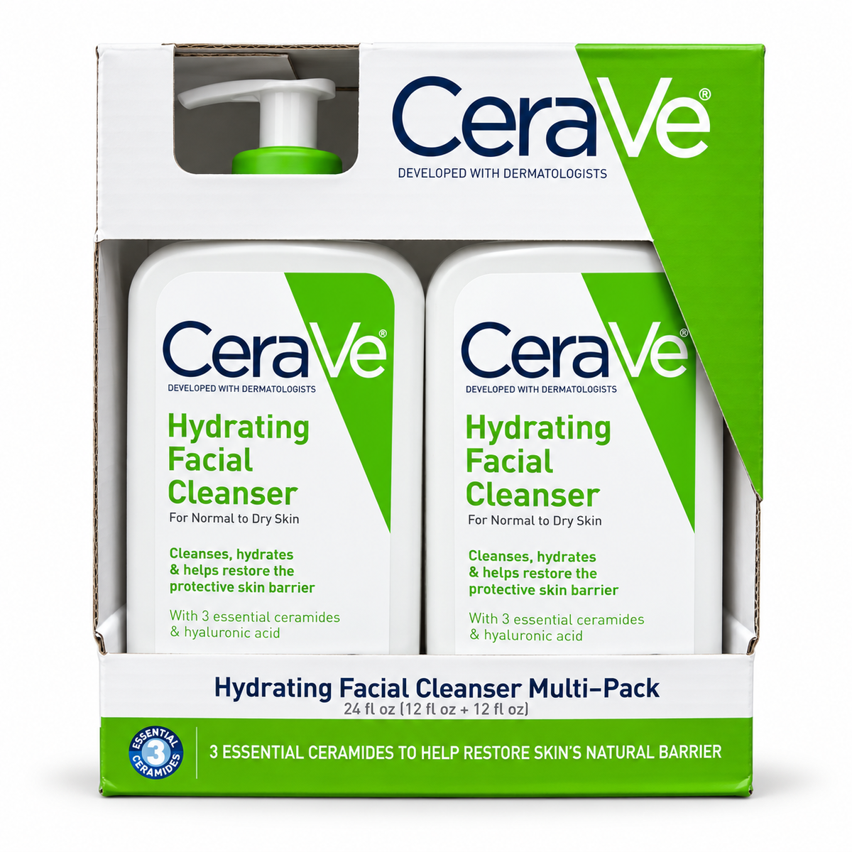 CeraVe Hydrating Facial Cleanser Multi-Pack, two 355ml bottles duo set