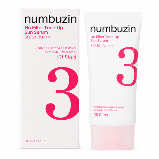 Numbuzin No.3 No Filter Tone-Up Sun Serum SPF50+ PA++++ 01 Blur 50ml at Glam Secret UAE