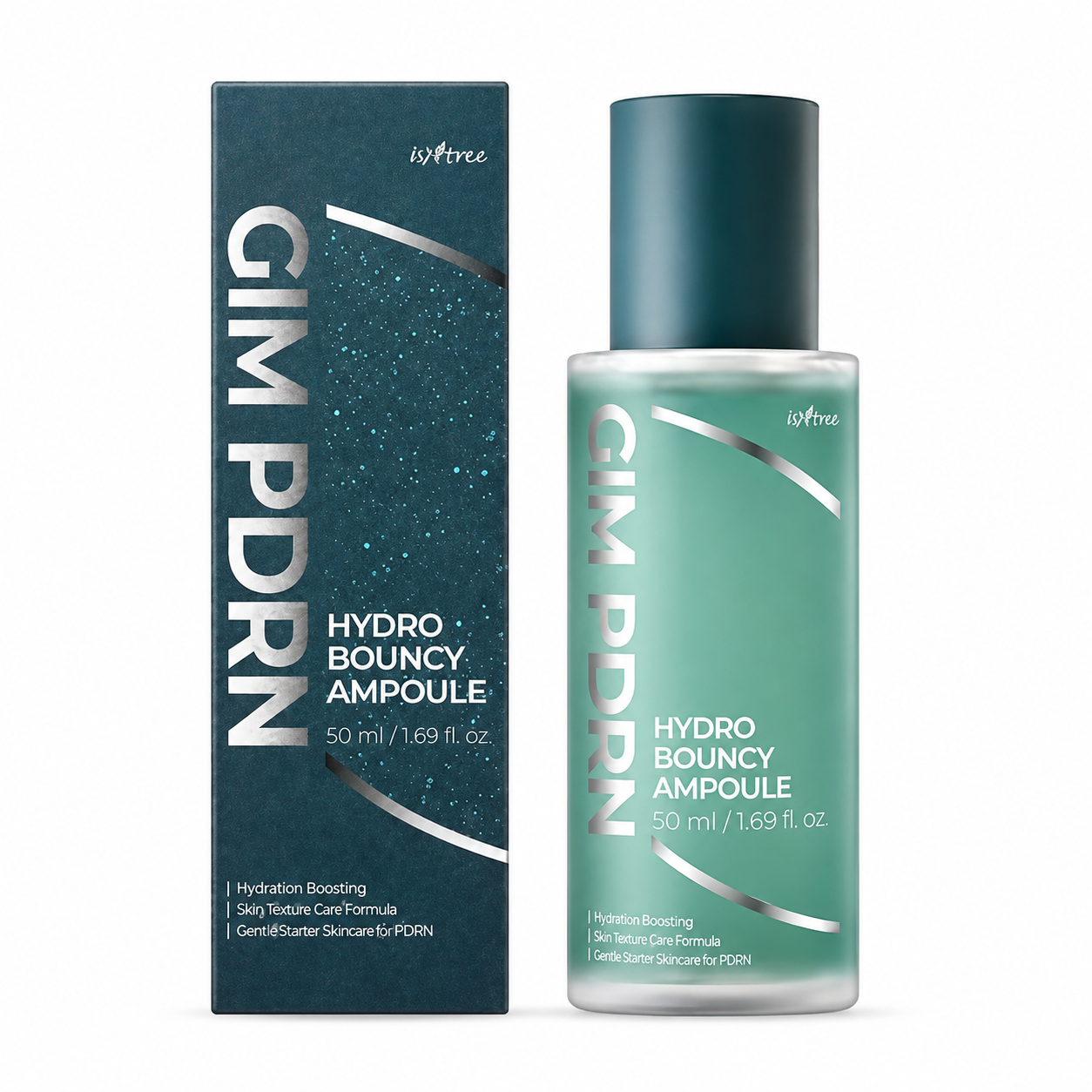 Isntree GIM PDRN Hydro Bouncy Ampoule 50ml with box on white background Glam Secret