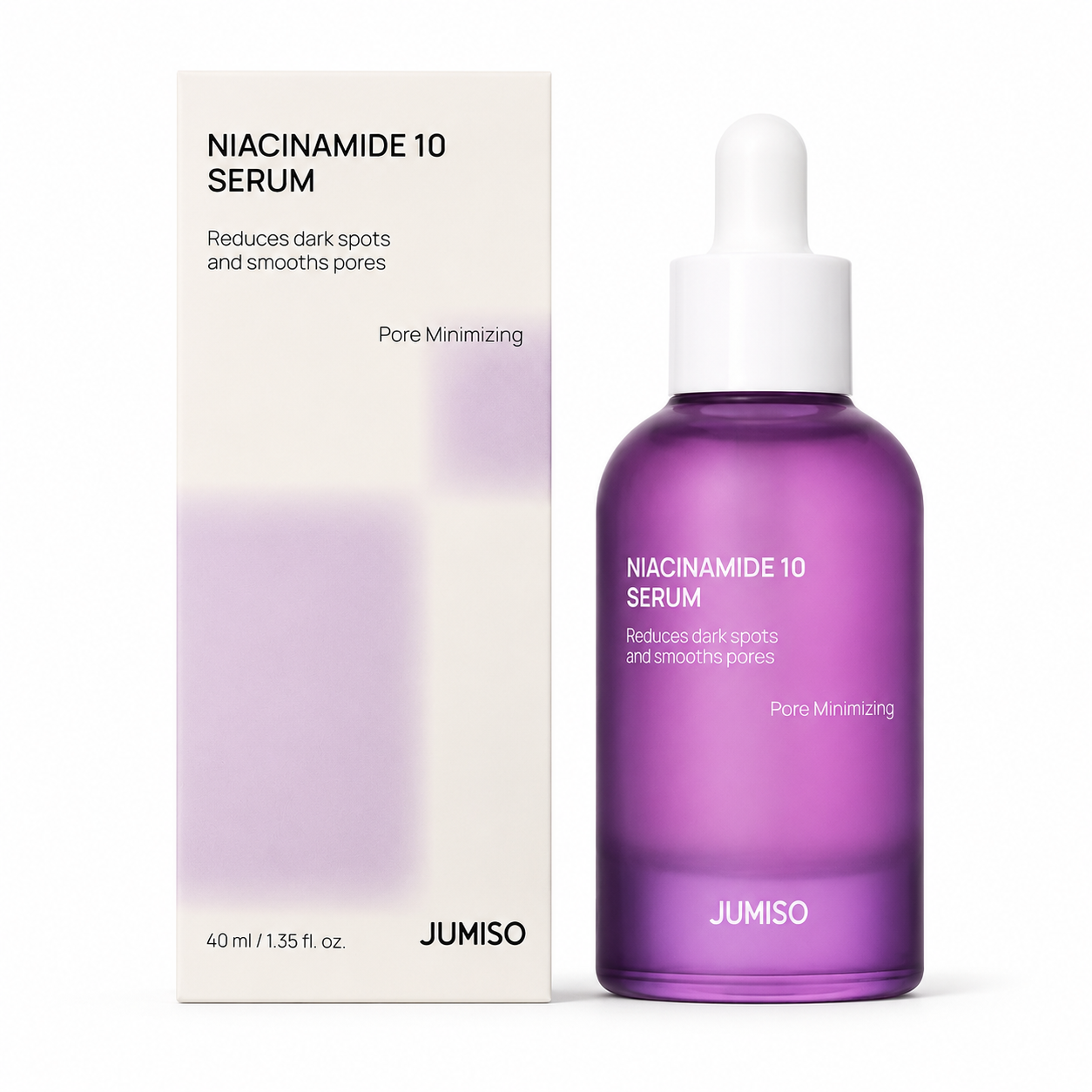 Jumiso Niacinamide 10 Serum 40ml with product box on white background