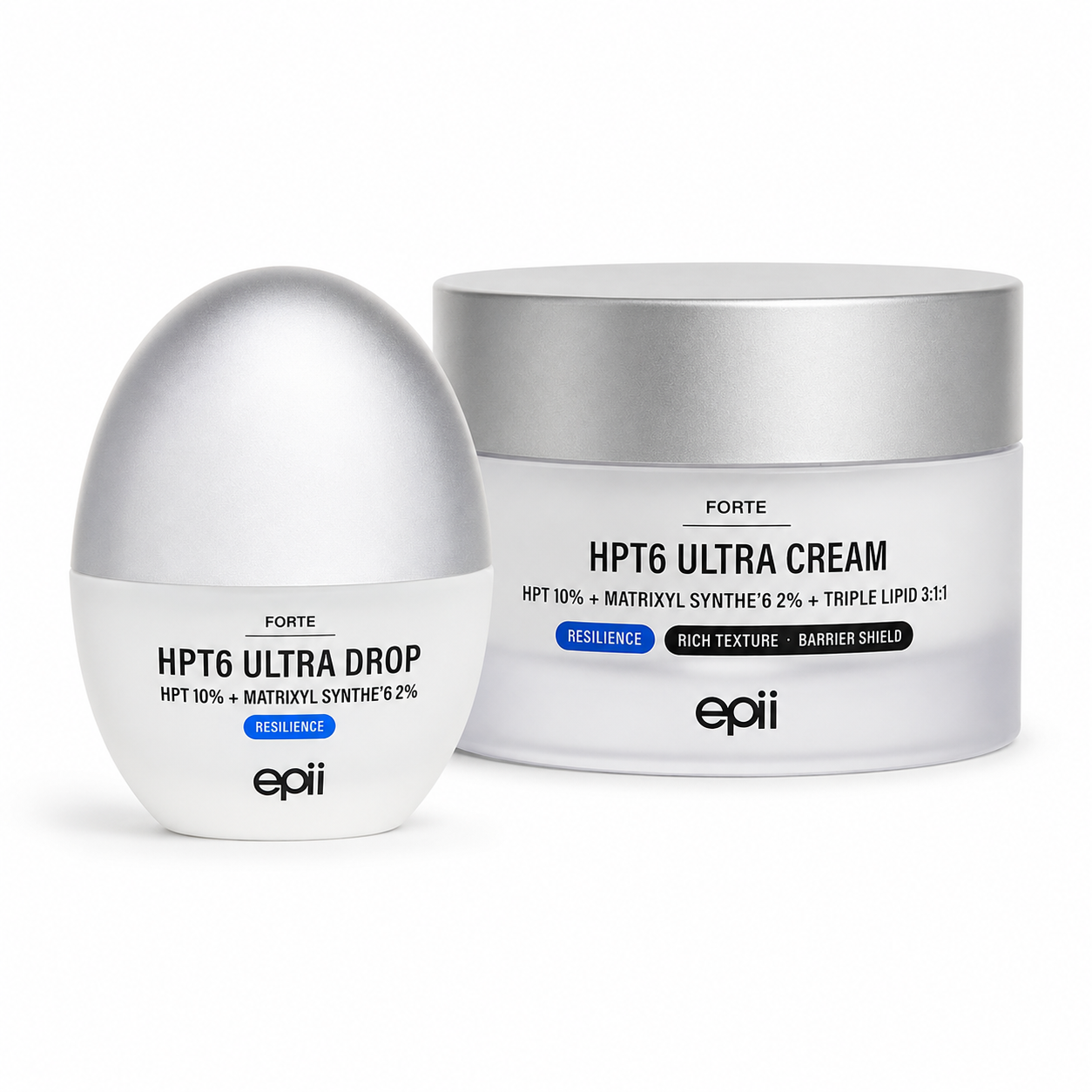 EPII HPT6 Ultra Drop and Ultra Cream anti-aging peptide skincare duo