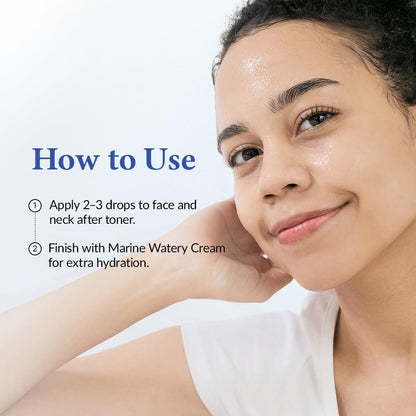 Dr Althea Aqua Marine Deep Serum 30ml in a clear glass bottle with a dropper, designed for face skincare.