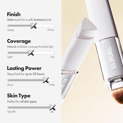 ELROEL Blanc Cover Cream Stick with built-in blending brush 