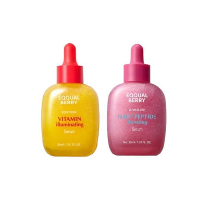EQQUALBERRY - Vitamin Illuminating Serum 30ml + NAD+ Peptide Boosting Serum 30ml Set - Glam Secret