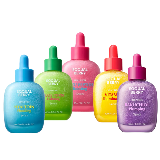 The EQQUALBERRY Complete 5 Serum Set is designed for customers who want a full Korean skincare serum routine in one bundle. Each serum targets a different concern, making this set ideal for people who want brightening, hydration, firming, calming, and glass-skin glow support - Glam Secret