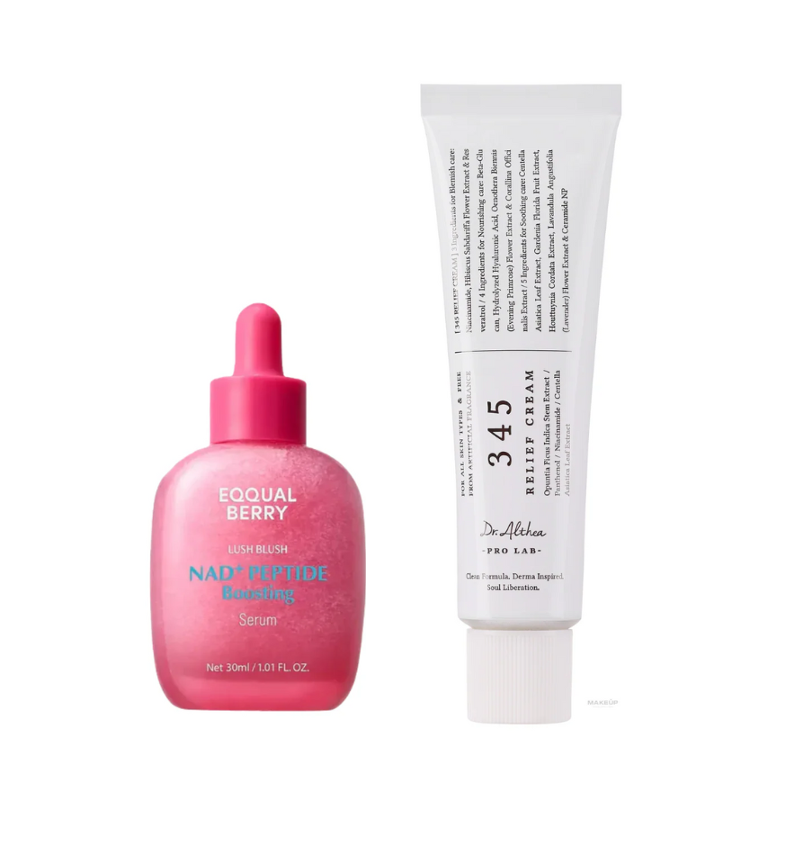Dr Althea 345 Relief Cream 50ml X Eqqualberry NAD+ Peptide Boosting Serum 30ml