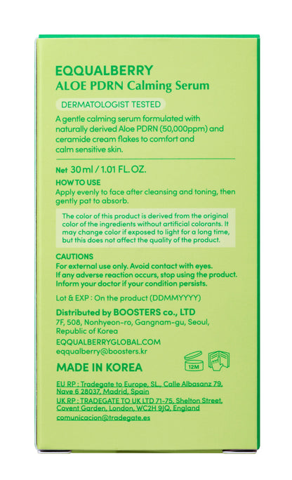 EQQUALBERRY Green Aid Aloe PDRN Calming Serum - Glam Secret