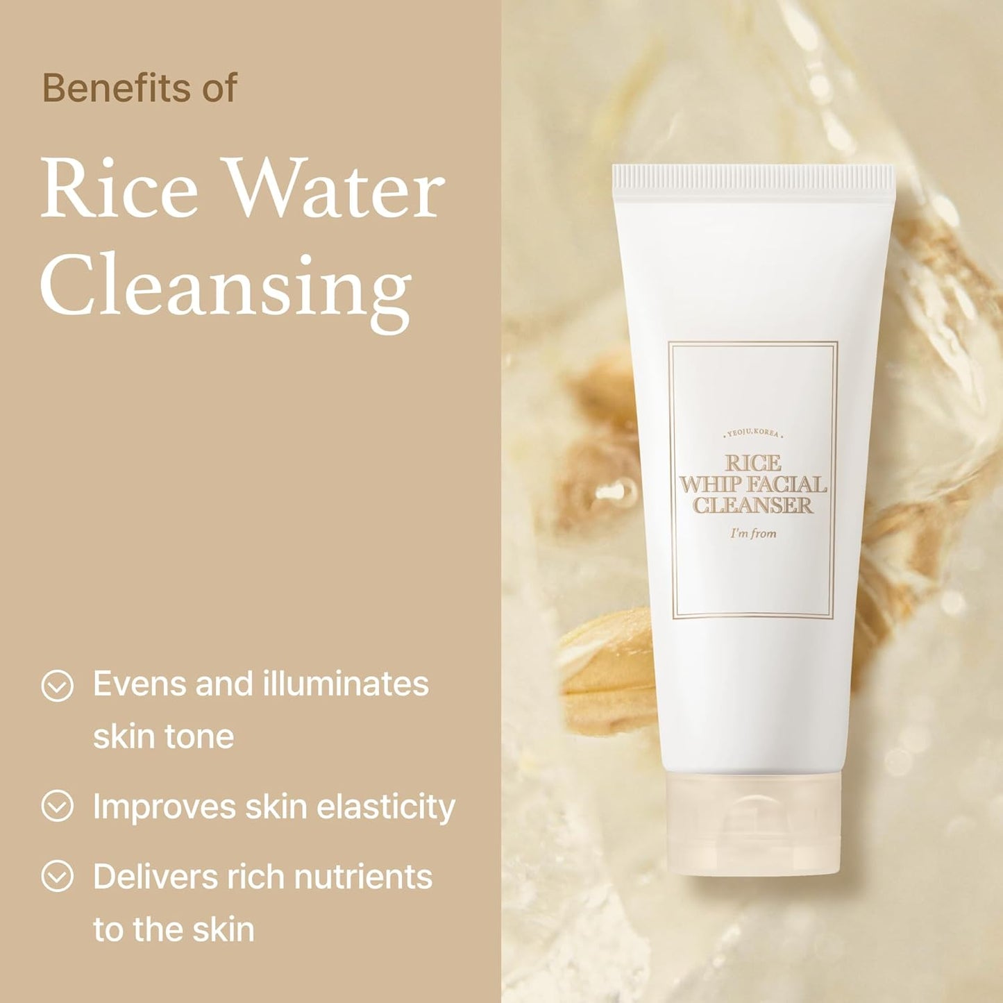 I'm From Rice Cleanser for soft glowing skin - Glam Secret