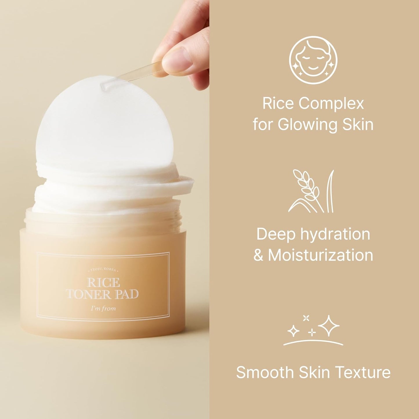 I'm From Rice Toner Pads for dull skin - Glam Secret