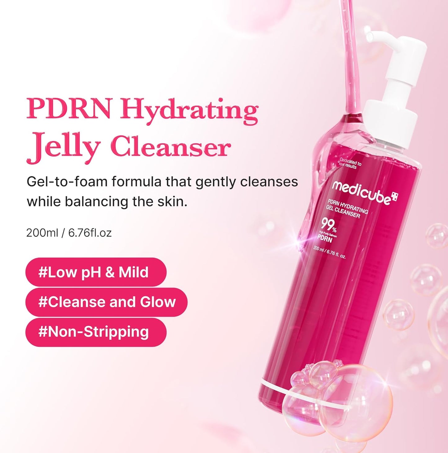 Korean low-pH gel cleanser with PDRN collagen and LHA 