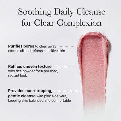 Korean mochi cleanser with pink aloe and chamomile