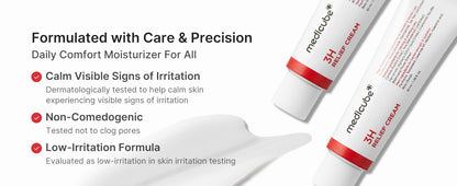 Korean relief cream by Medicube, moisturizer with soothing texture, shown in a jar with a clean, minimal design.