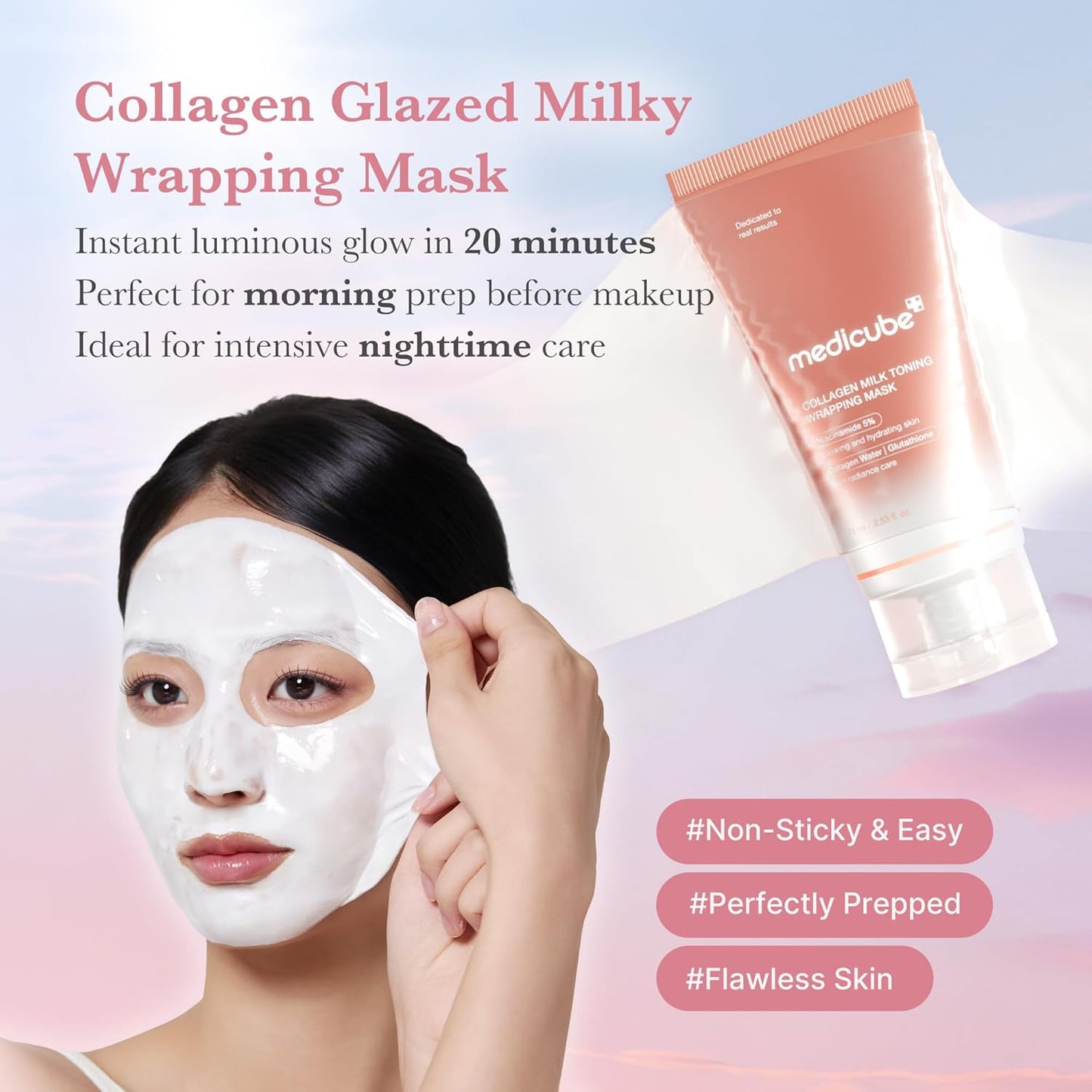 Korean peel-off wrapping mask with collagen and niacinamide 