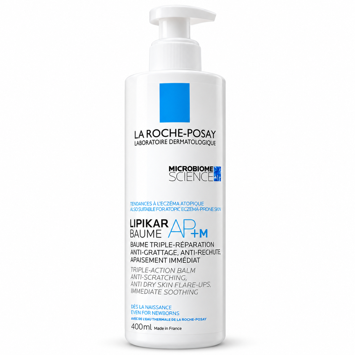 La Roche-Posay Lipikar Baume AP+M Triple-Action Moisturizing Balm 400ml pump bottle for very dry sensitive and eczema-prone skin – Glam Secret UAE Copy Alt Text