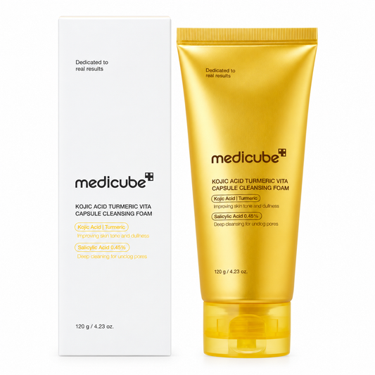Medicube Kojic Acid Turmeric Vita Capsule Cleansing Foam 120g with box