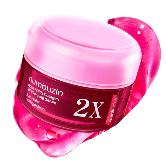 Numbuzin No.2 Rose PDRN Collagen 2X Plumping Serum + Collagen Shot 30ml - Glam Secret