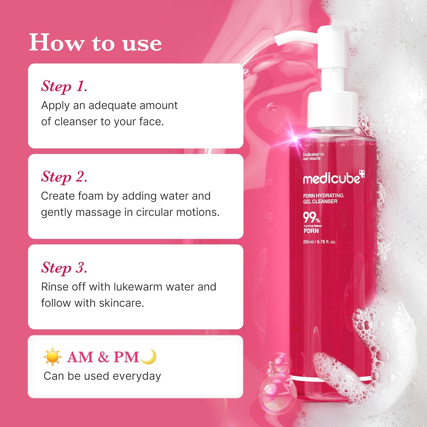 PDRN jelly to foam cleanser for smooth balanced skin 