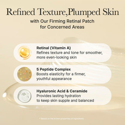 Retinal eye mask patches for fine lines and puffiness