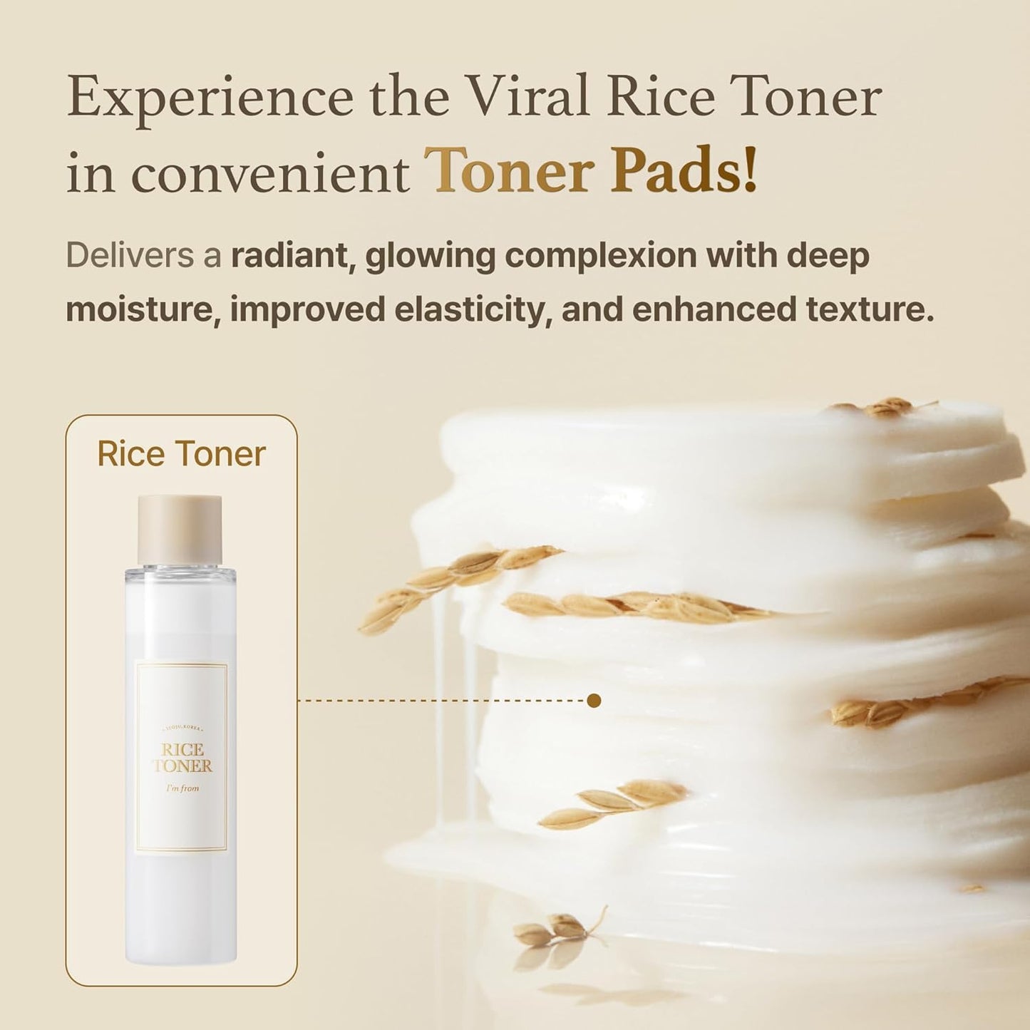 Rice toner pads for glass skin routine - Glam Secret