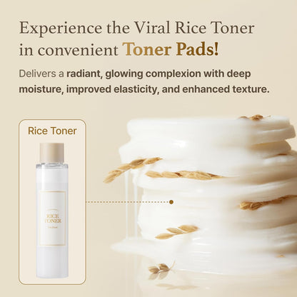 Rice toner pads for glass skin routine - Glam Secret