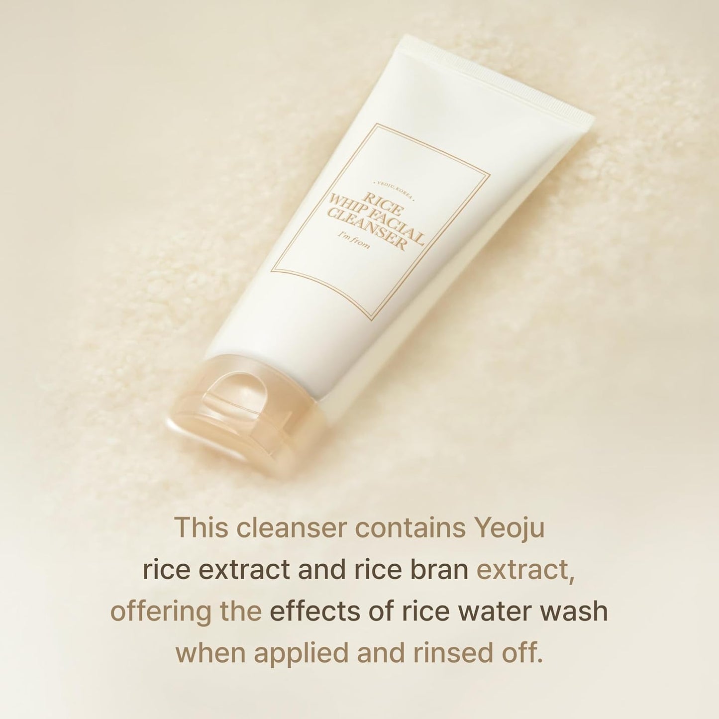 Rice whip foam cleanser for daily skincare - Glam Secret