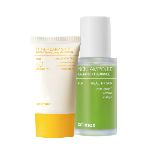 CELIMAX The Real Noni Energy Ampoule & CELIMAX Pore+Dark Spot Brightening Care Sunscreen - Glam Secret