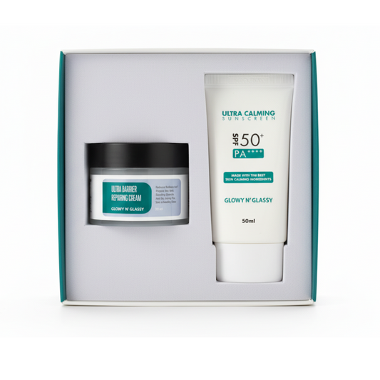 GLOW N' GLASSY Ultra Repair Repairing Cream & Ultra Calming Sunscreen Set