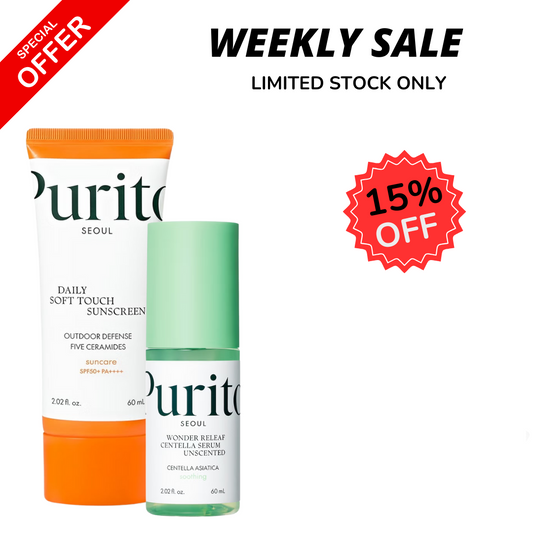 WEEKLY FLASH DEALS Daily Soft Touch Sunscreen & Releaf Centella Serum Unscented - Glam Secret