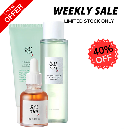 WEEKLY FLASH DEALS BEAUTY OF JOSEON Green Plum Refreshing Cleanser + Toner AHA + BHA + Revive Serum