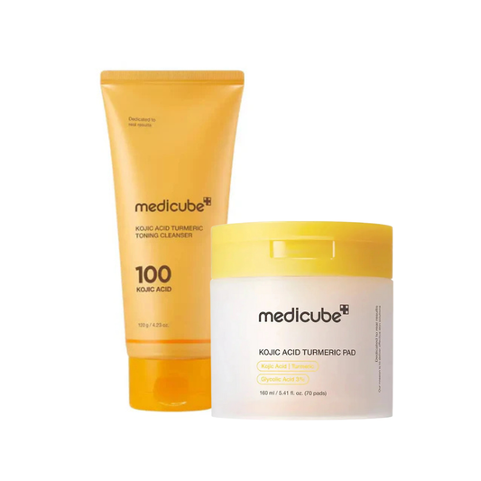 MEDICUBE Kojic Acid Turmeric Pad & Toning Cleanser Set