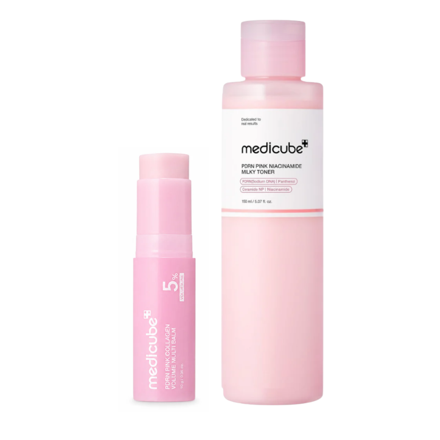 MEDICUBE PDRN Pink Collagen Volume Multi Balm & MEDICUBE PDRN Pink Niacinamide Milky Toner Set
