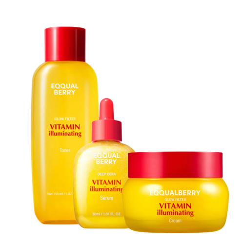EQQUALBERRY Vitamin Illuminating Toner, Serum & Cream Set