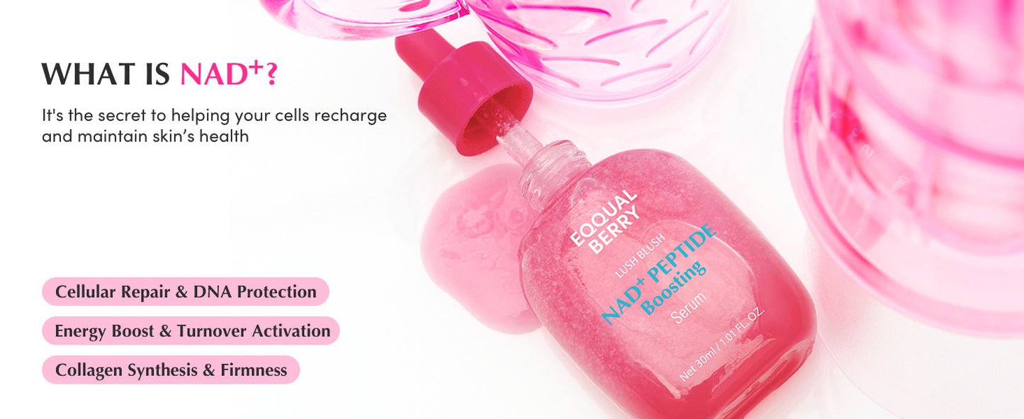 EQQUALBERRY Lush Blush NAD+ Peptide Boosting Serum - Glam Secret