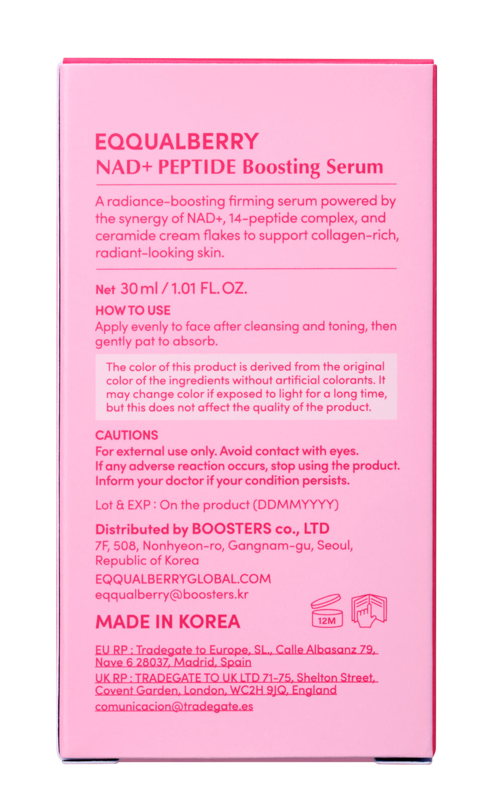 EQQUALBERRY Lush Blush NAD+ Peptide Boosting Serum - Glam Secret