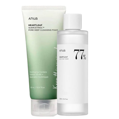 ANUA Heartleaf Cleansing Foam & Soothing Toner SetCleansing Foam + Soothing TonerGlam Secret