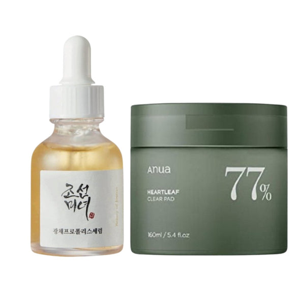 ANUA Heartleaf 77 Clear Pad & BEAUTY OF JOSEON serum Setserum + clearpadGlam Secret