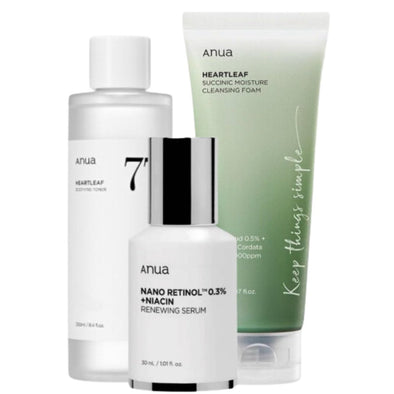 ANUA Renewing Serum & Toner & Cleansing Foam SetSerum, Toner and Cleansing foamGlam Secret