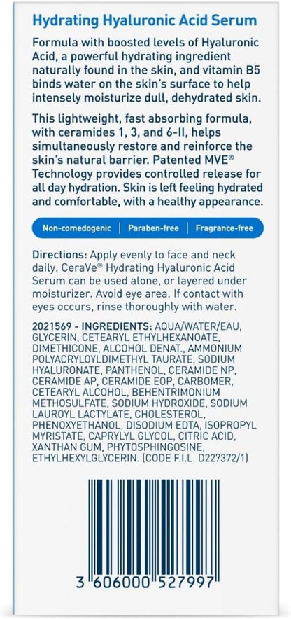 CERAVE Hydrating Hyaluronic Acid SerumAcid SerumGlam Secret