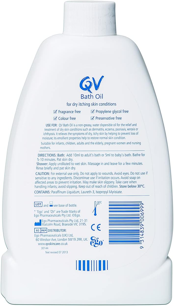 QV Bath Oil for Sensitive Skin 500 ML| Gentle Hydration & Soothing Relief - Glam Secret