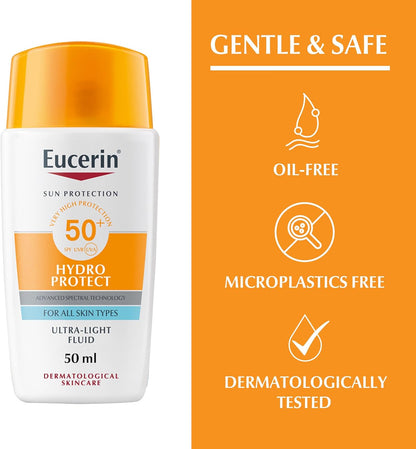 EUCERIN Sunscreen Hydro Protect Face Ultra Light Fluid SPF 50+ - Glam Secret