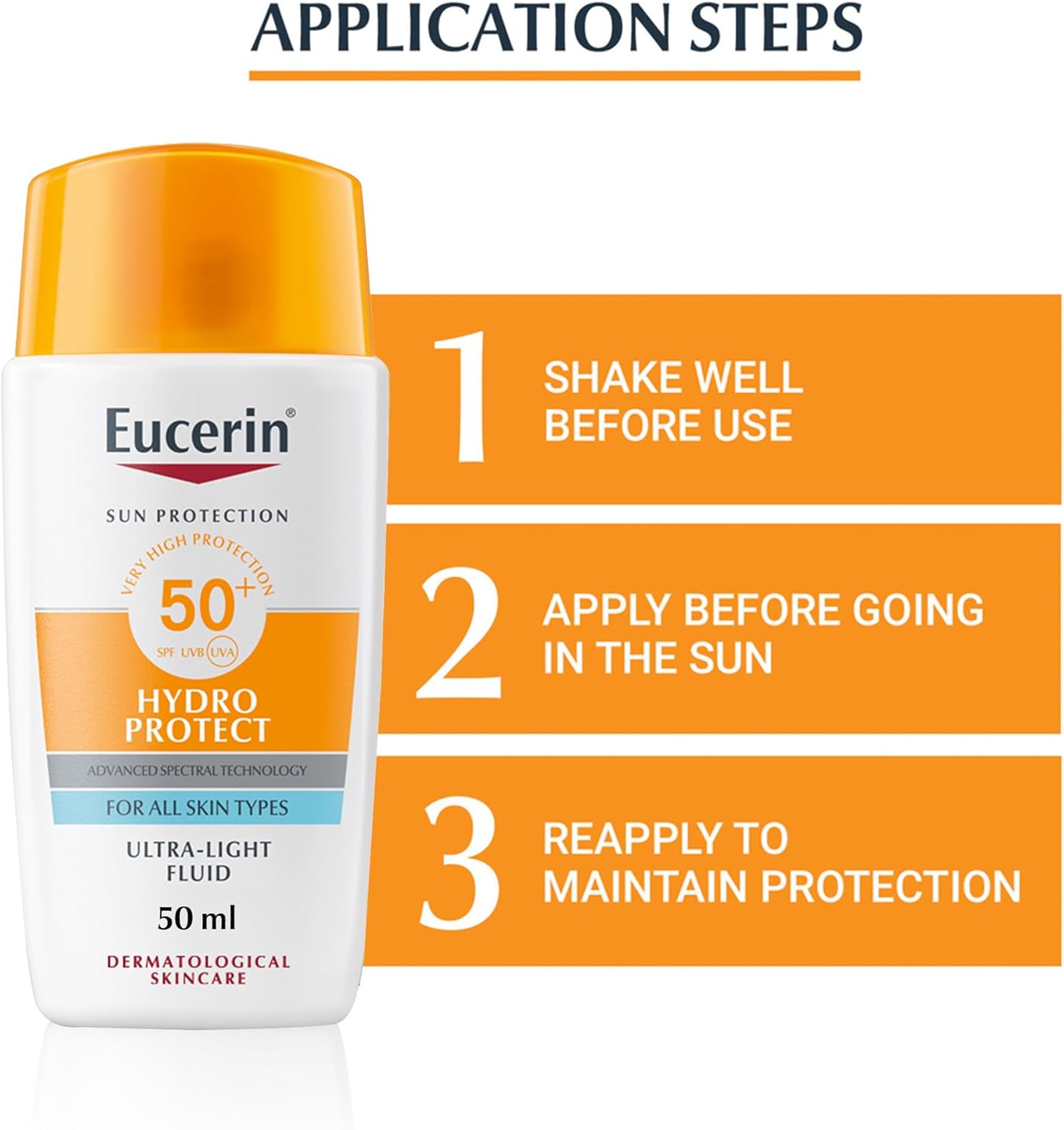 EUCERIN Sunscreen Hydro Protect Face Ultra Light Fluid SPF 50+ - Glam Secret