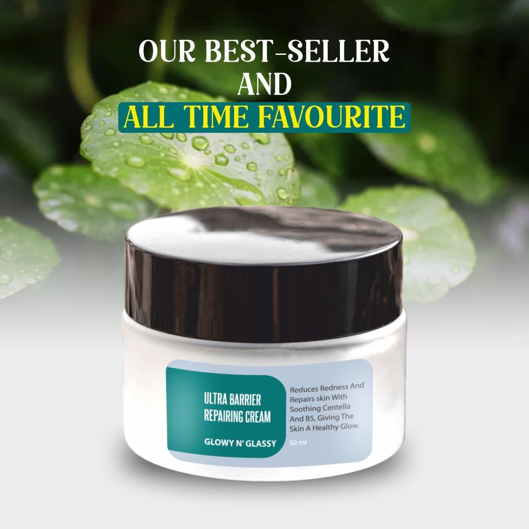 GLOW N GLASSY Ultra Barrier Repairing Cream | 50 ml | Intensive Moisturizing & Barrier-Strengthening Cream - Glam Secret