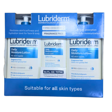 LUBRIDERM Fragrance-Free Daily Moisture Lotion Set | Suitable for All Skin Types - Glam Secret