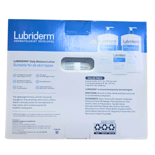 LUBRIDERM Fragrance-Free Daily Moisture Lotion Set | Suitable for All Skin Types - Glam Secret