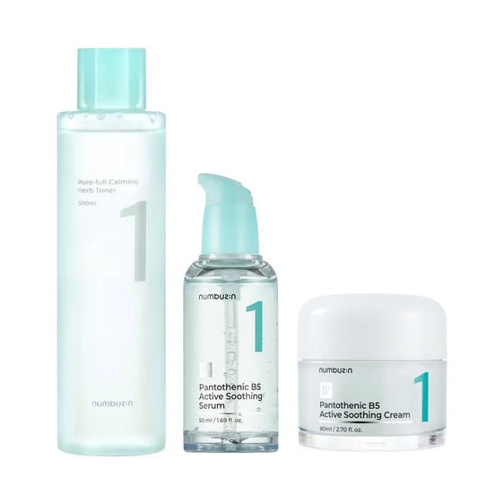 Numbuzin No.1 Pantothenic B5 Soothing Skincare Set | 3-Step Routine - Glam Secret