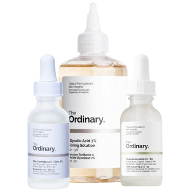 THE ORDINARY Glycolic Acid Toner, Niacinamide 10% & Hyaluroni Acid 2% Settoner & SerumGlam Secret