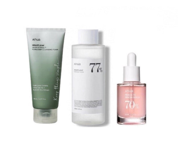 ANUA Heartleaf Series 2 Cleanser + Toner + SerumSkincare SetGlam Secret